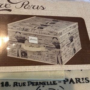 Large storage box - Vintage Paris script print